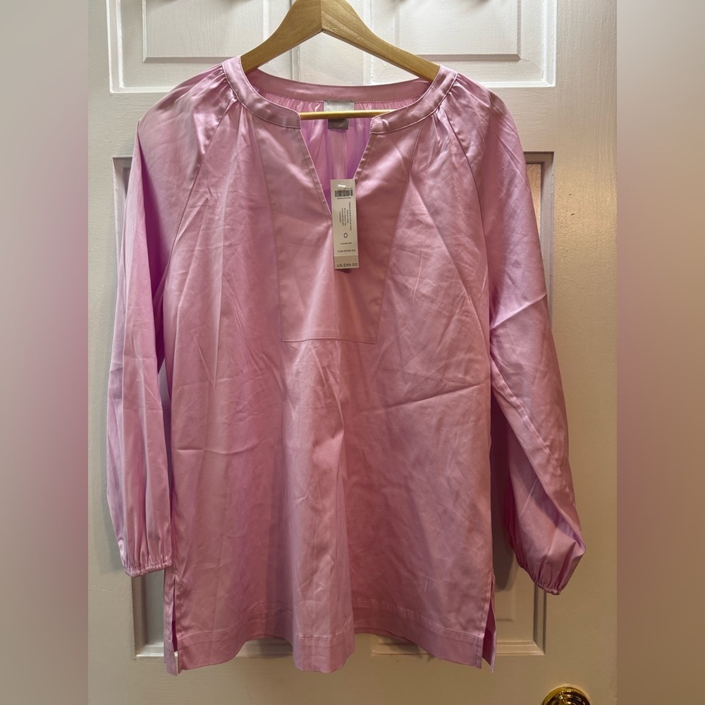 NWT Chico’s Pink Tunic Top Size 0 (US Small) Long Sleeve